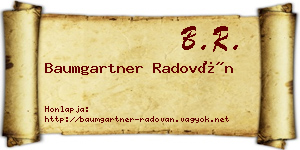 Baumgartner Radován névjegykártya
